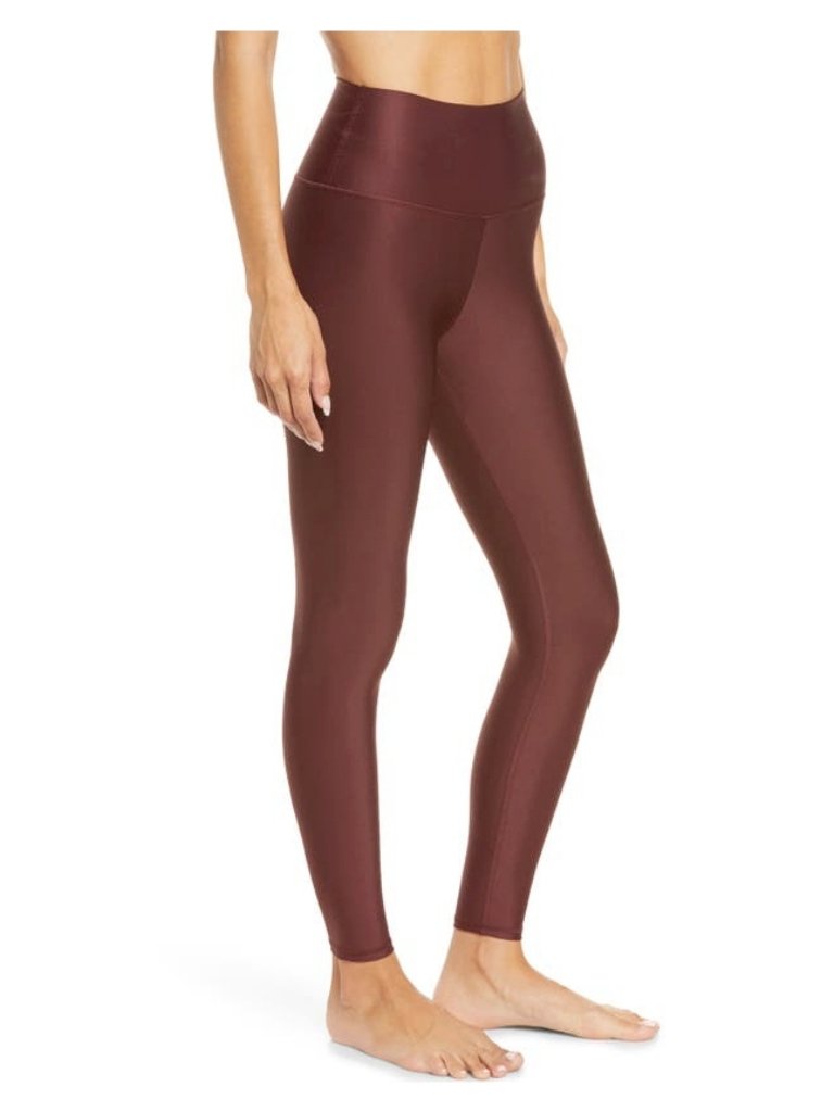 Alo 7/8 High-Waist Airlift Leggings Cherry Cola Hi-Rise Waisted Skinny Tights S